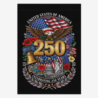 USA 250 Anniversary House Flag Patriotic Eagle Liberty Bell Decor