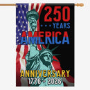 US 250th Anniversary House Flag – America 250 Statue of Liberty Flag 1776–2026
