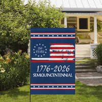 250 Years Semiquincentennial Garden Flag – America 250 Distressed US Flag 1776–2026