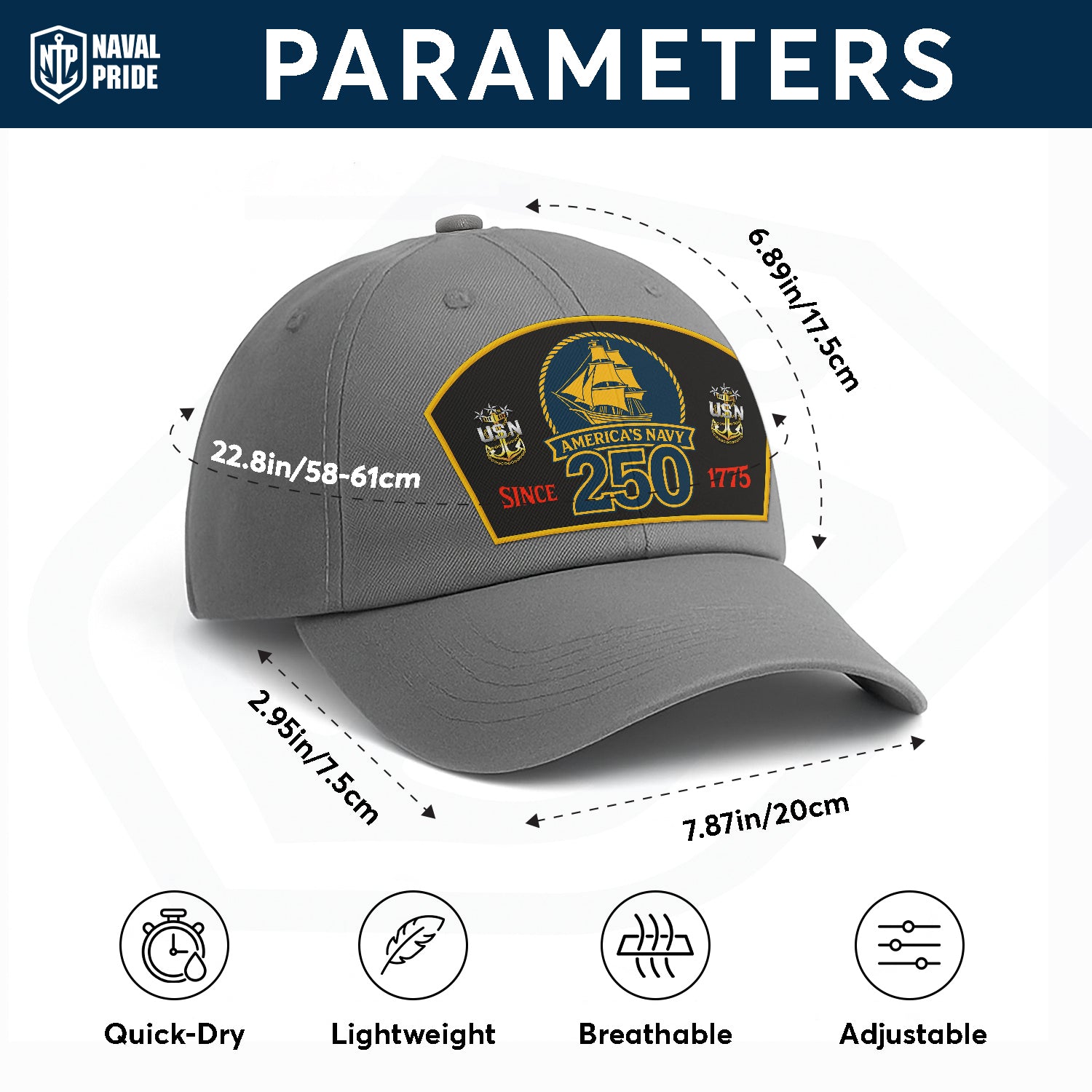 Custom Ranks & Text Premium Washed Denim Cap DC015