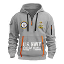Custom US Navy Ranks Quarter Zip Hoodie TQZ02