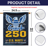 US Navy Est 1775 Not For Self, But For Country Garden Flag Twin-Side Printing