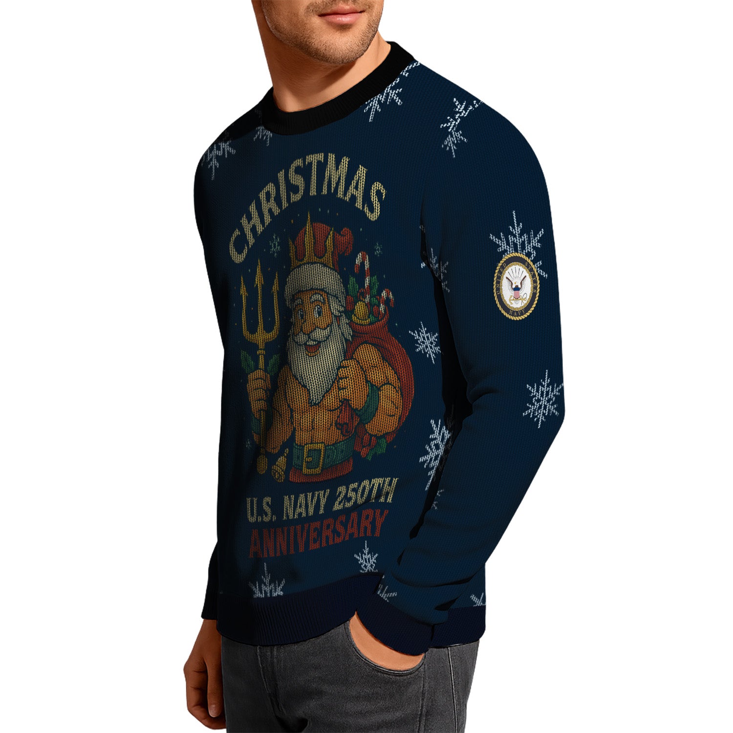 US Navy 250th Anniversary Christmas Ugly Sweater