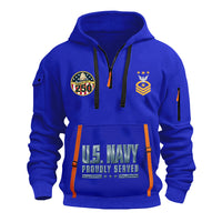 Personalized US Navy Quarter Zip Hoodie TQZ07