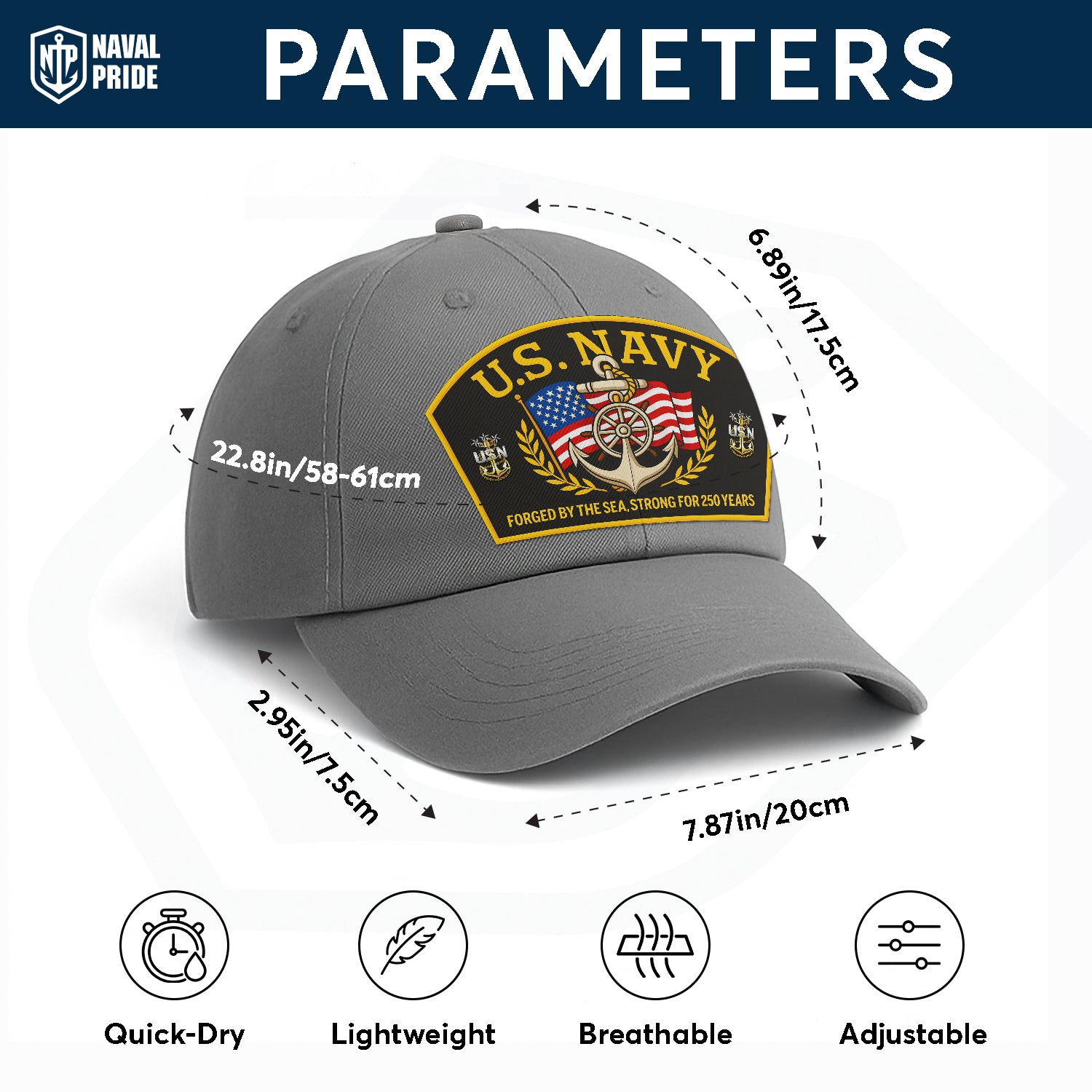 Custom Ranks & Text Premium Washed Denim Cap DC013