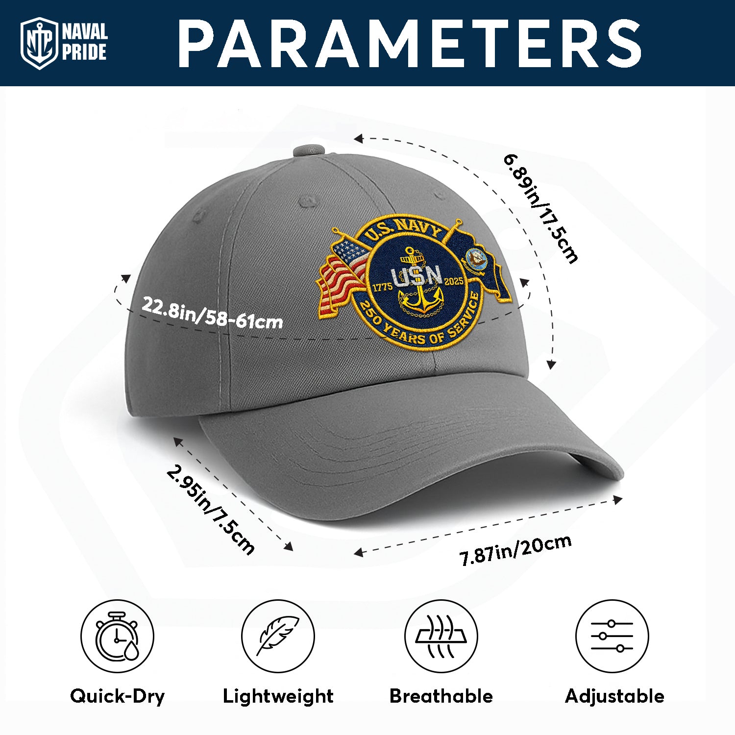 Premium Washed Denim Cap – Embroidered-Effect Print DC008