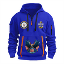 Custom US Navy Ranks Quarter Zip Hoodie TQZ01