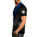 US Navy Polo Shirt – Warship & Eagle Shadow Design with Custom Rank