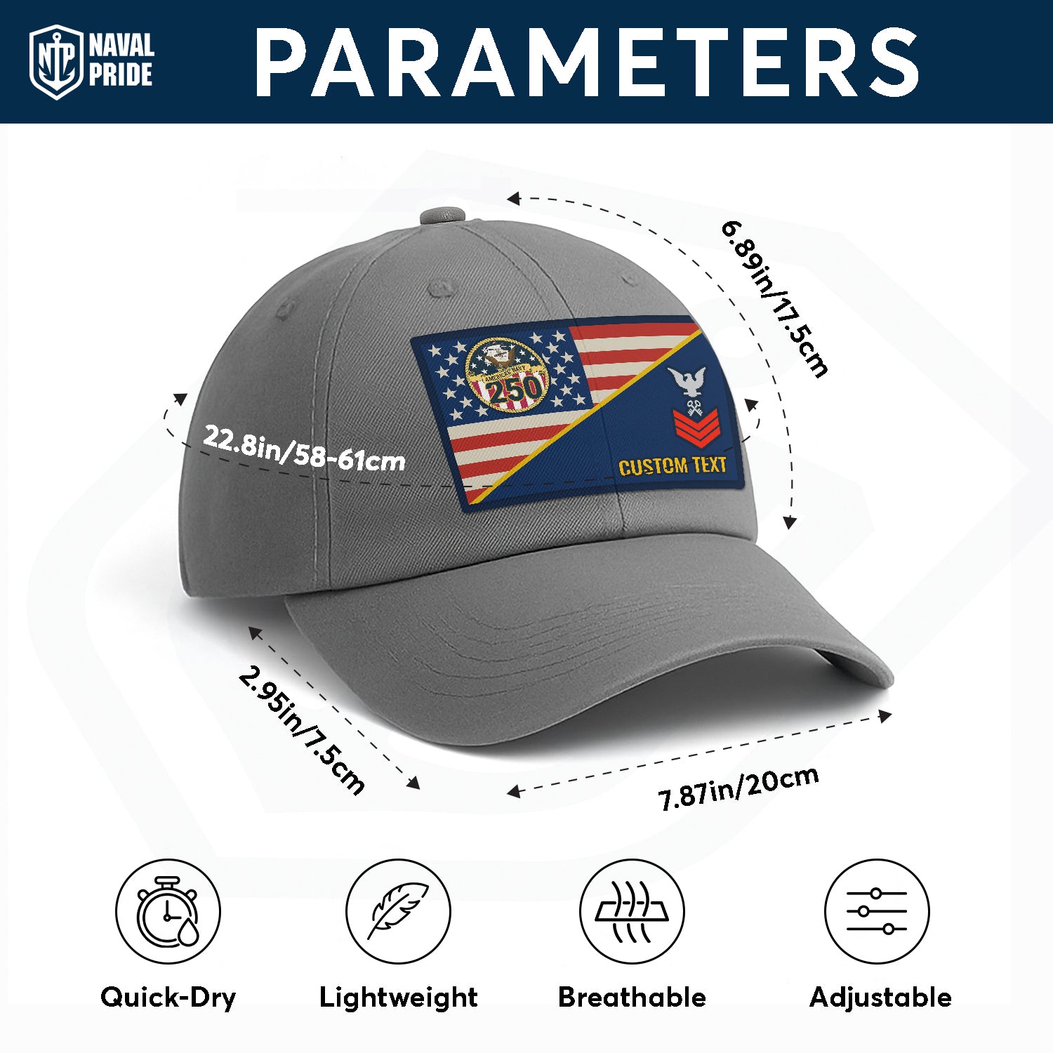 Custom Ranks & Text Premium Washed Denim Cap DC017