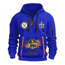 Personalized US Navy Quarter Zip Hoodie TQZ08
