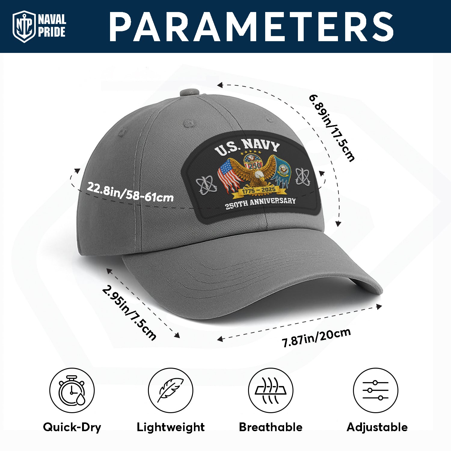 Custom Ranks & Text Premium Washed Denim Cap DC009