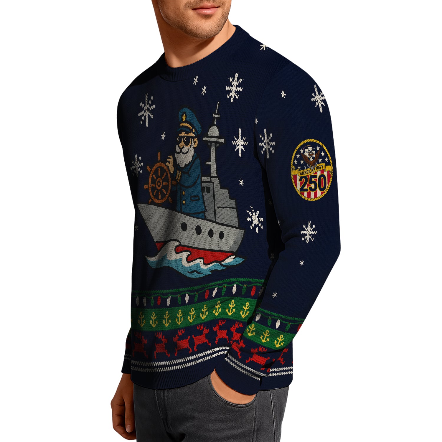 US Navy Christmas Ugly Sweater