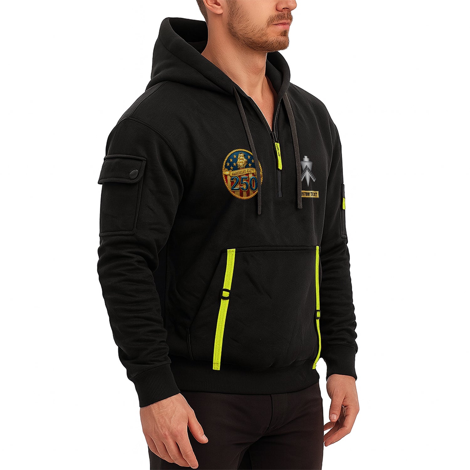 Personalized US Navy Quater Zip Hoodie JQZ08