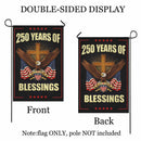 America 250 Garden Flag 250 Years of Blessings Patriotic Eagle Cross 1776-2026