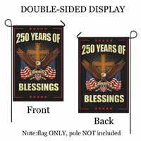 America 250 Garden Flag 250 Years of Blessings Patriotic Eagle Cross 1776-2026