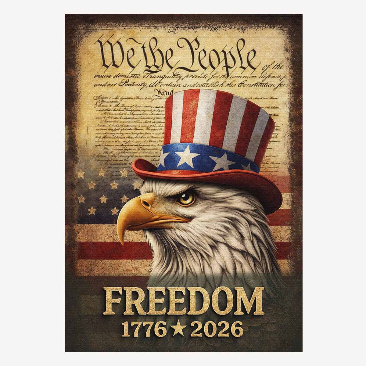 We The People 1776–2026 House Flag Patriotic Eagle Freedom Banner
