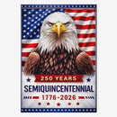 America 250 Years House Flag 1776–2026 – Patriotic Eagle Semiquincentennial Banner