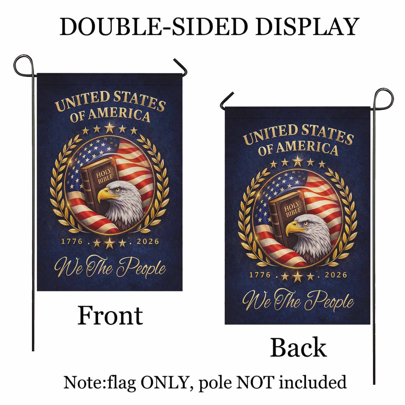 Christian America 250 Garden Flag – We The People 1776–2026 Patriotic Decor
