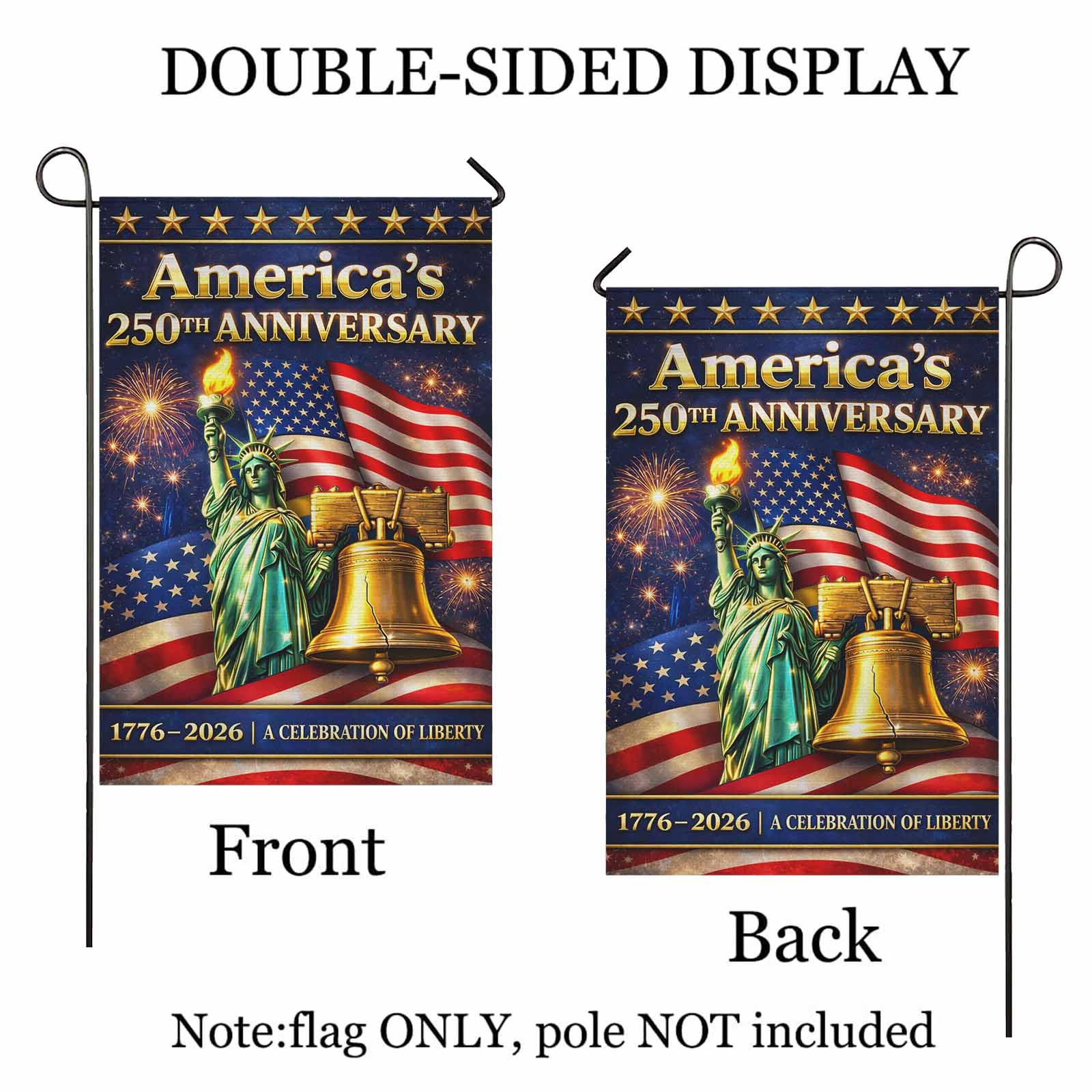 America 250th Anniversary Garden Flag – 1776–2026 Celebration of Liberty