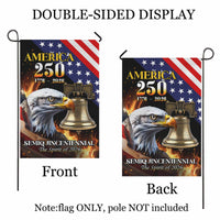 America 250 Semiquincentennial Garden Flag Patriotic Eagle Liberty Bell USA 1776-2026 Decor