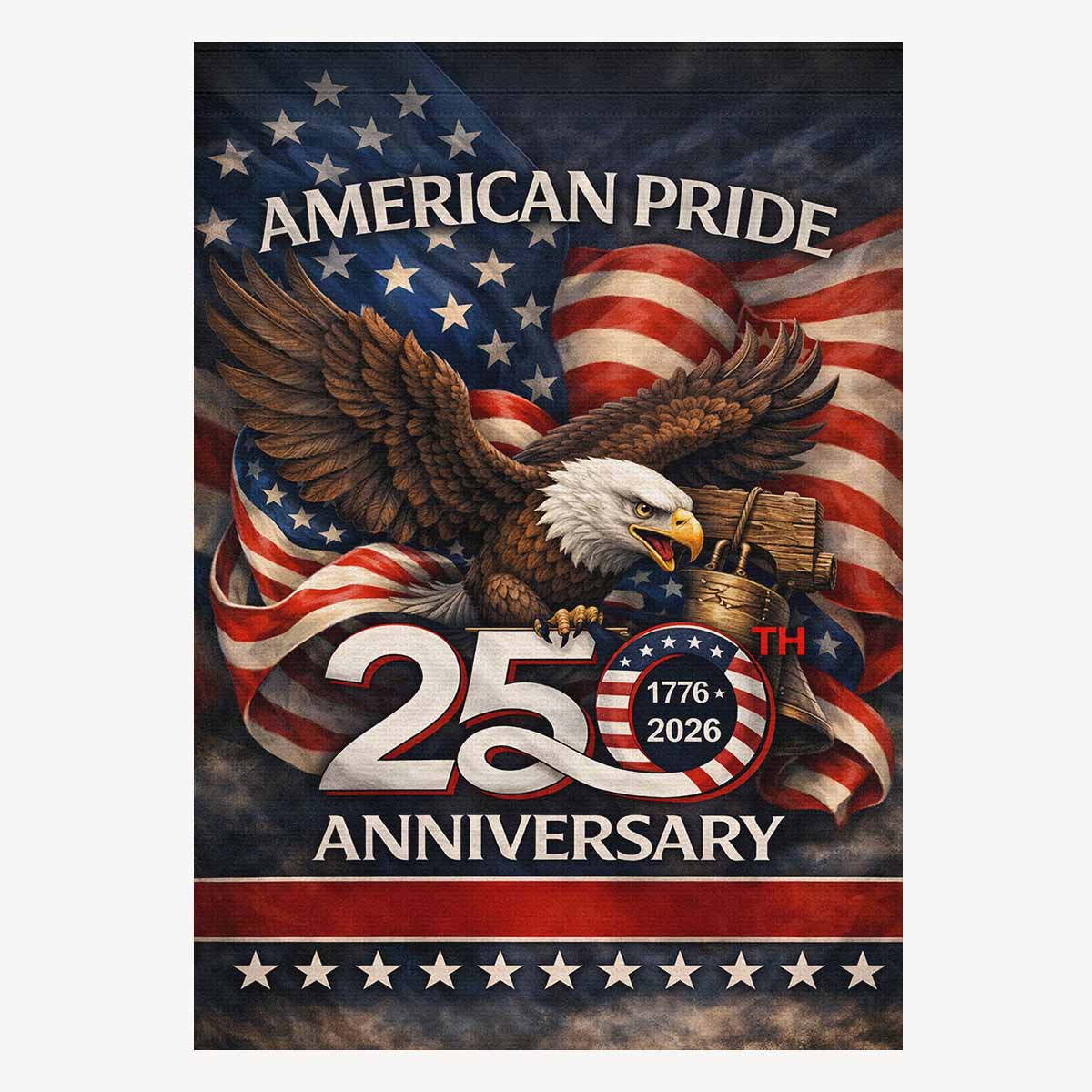 American Pride 250th Anniversary House Flag Patriotic Eagle USA 1776-2026 Independence Banner