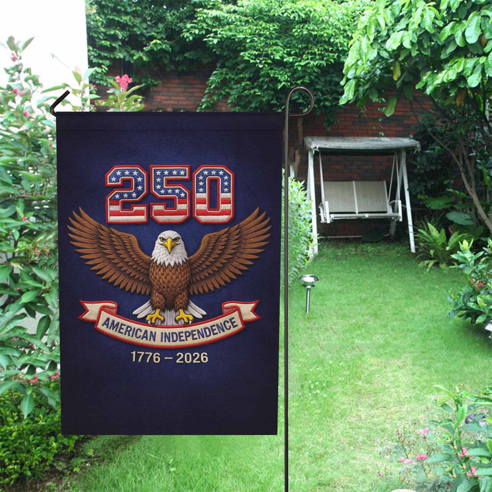 America 250 Garden Flag American Independence Eagle 1776-2026 Patriotic USA Yard Decor