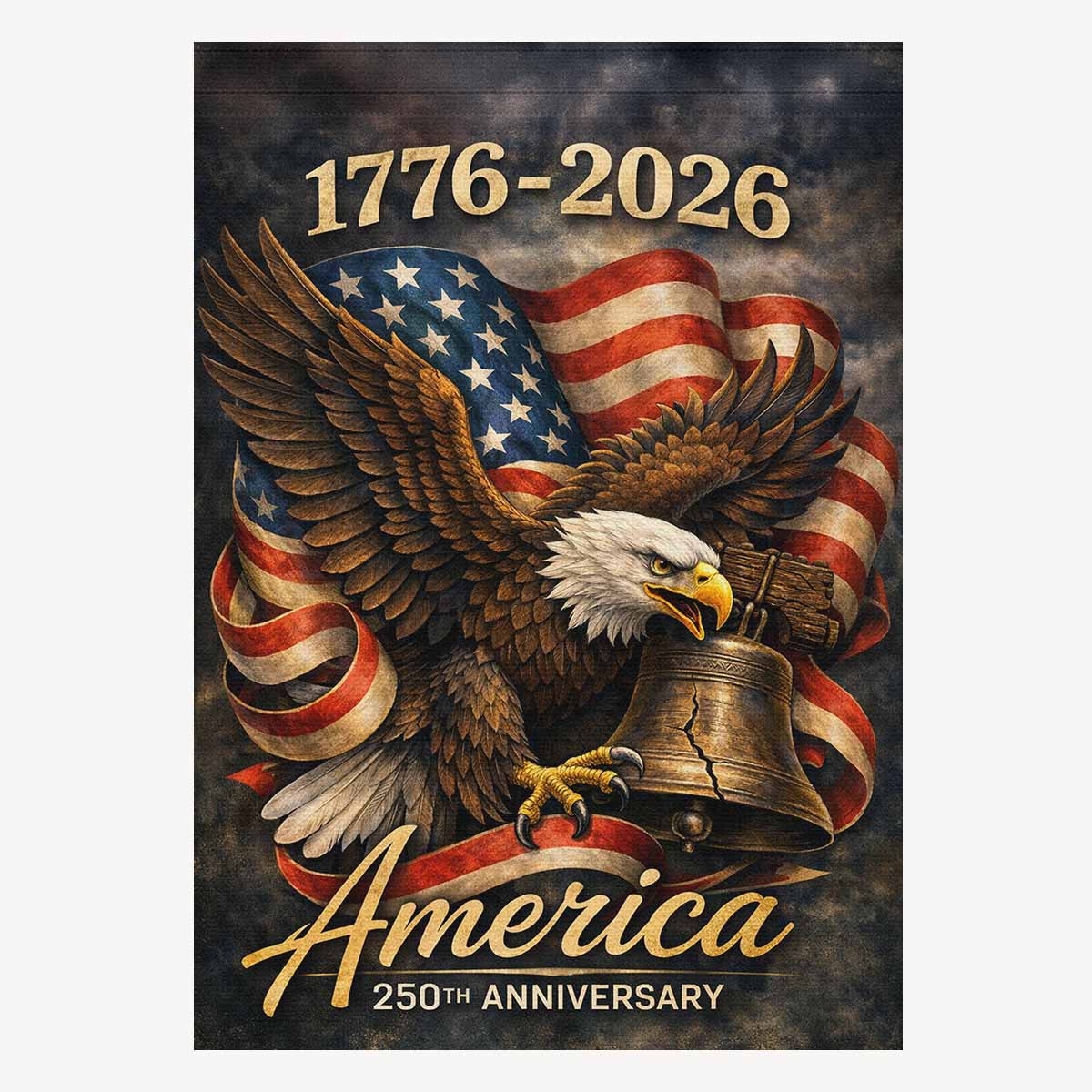 1776–2026 America 250th Anniversary House Flag Eagle Banner