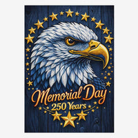 Memorial Day Patriotic House Flag Eagle Americana Decor