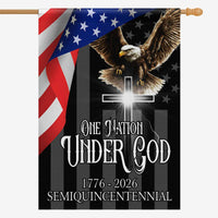 One Nation Under God House Flag – America 250 Christian Eagle Flag 1776–2026