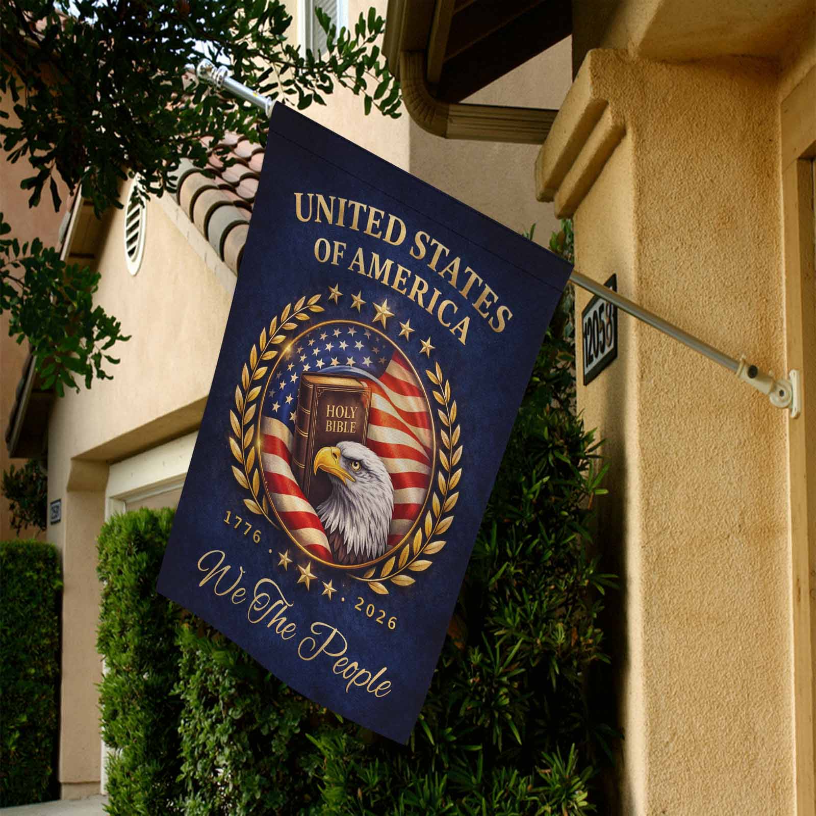 Christian America 250 Garden Flag – We The People 1776–2026 Patriotic Decor