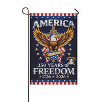 America 250 Garden Flag – 250 Years of Freedom 1776–2026 Patriotic Eagle