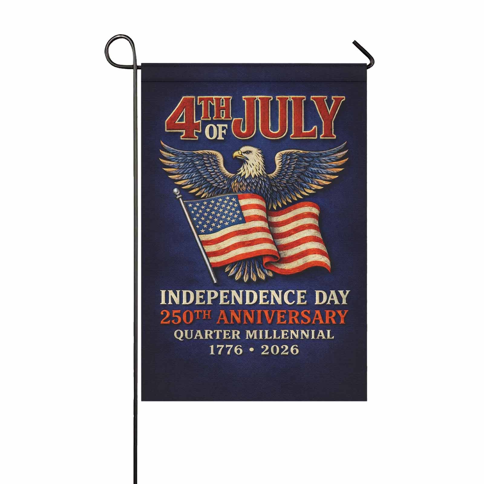 4th of July America 250 Garden Flag Independence Day Patriotic Eagle 1776-2026