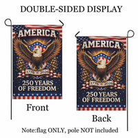 USA 250 Years of Freedom Garden Flag Patriotic Eagle American Flag Decor