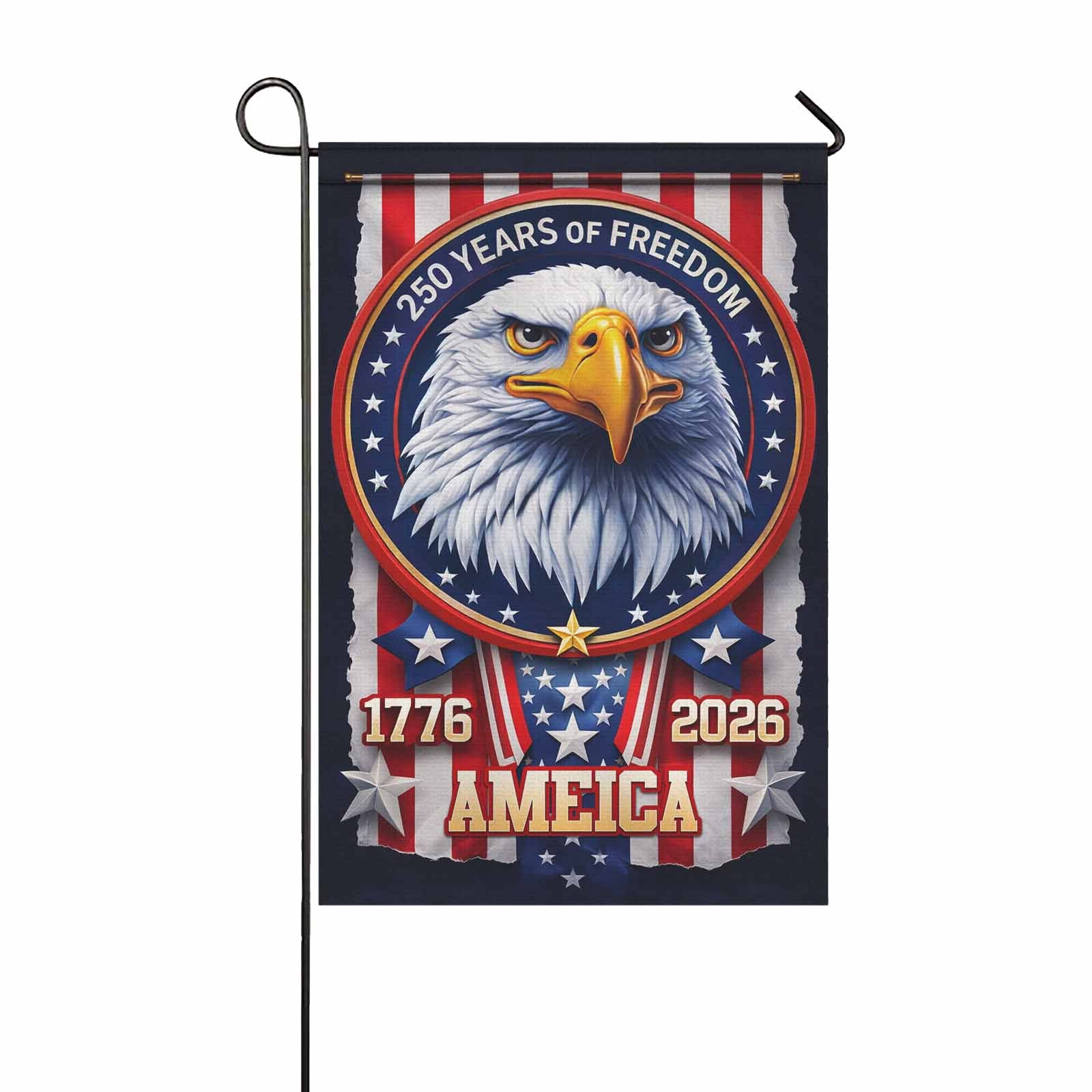 America 250 Garden Flag – Patriotic Eagle Emblem 1776–2026 Anniversary