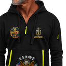 Personalized US Navy Quater Zip Hoodie JQZ09