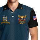 US Navy Polo Shirt – Eagle & Flag Emblem Design with Custom Rank