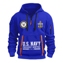 Custom US Navy Ranks Quarter Zip Hoodie TQZ02
