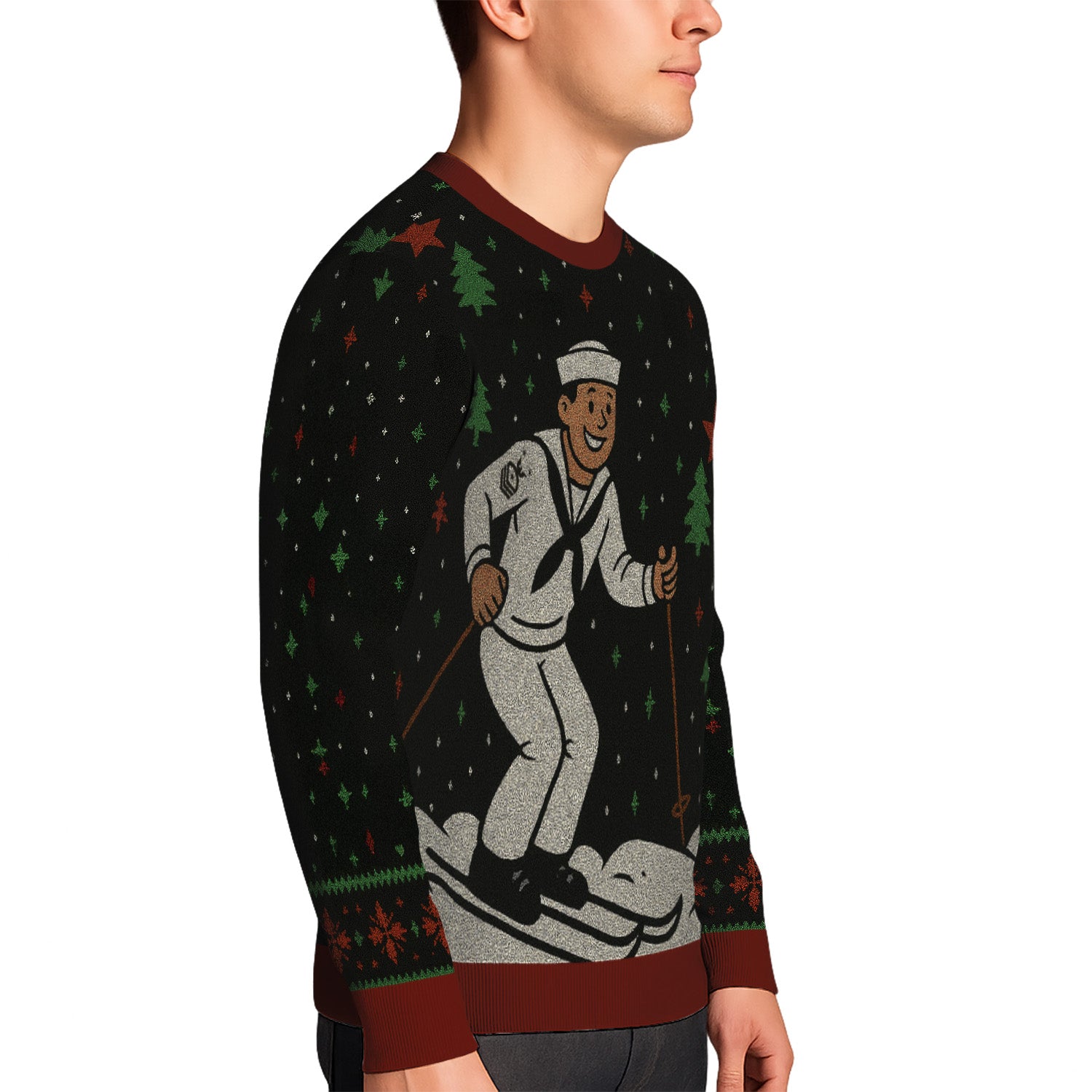 Personalized US Navy Christmas Ugly Sweater TUST14