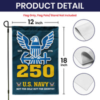 US Navy Est 1775 Not For Self, But For Country Garden Flag Twin-Side Printing