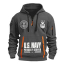 Custom US Navy Ranks Quarter Zip Hoodie TQZ03