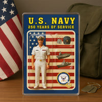 Custom Acrylic Plaque with Service Dress White Uniform