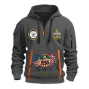 Personalized US Navy Quarter Zip Hoodie TQZ08