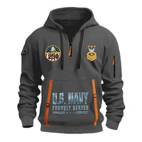 Personalized US Navy Quarter Zip Hoodie TQZ07