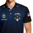 US Navy 250th Anniversary Polo Shirt – Gradient Design with Custom Rank & Text