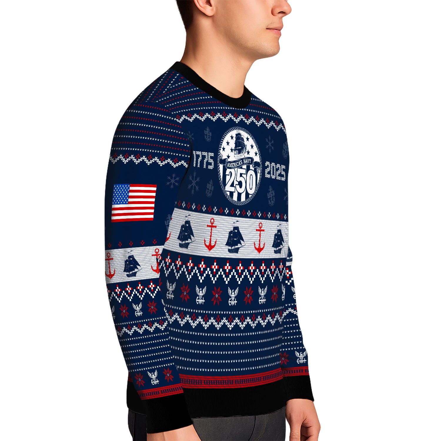 Personalized US Navy Christmas Ugly Sweater UST003