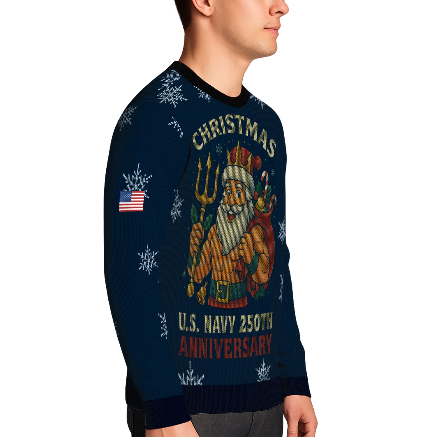 US Navy 250th Anniversary Christmas Ugly Sweater