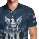 US Navy 250th Anniversary Polo Shirt – Eagle Emblem & Sailor Silhouette