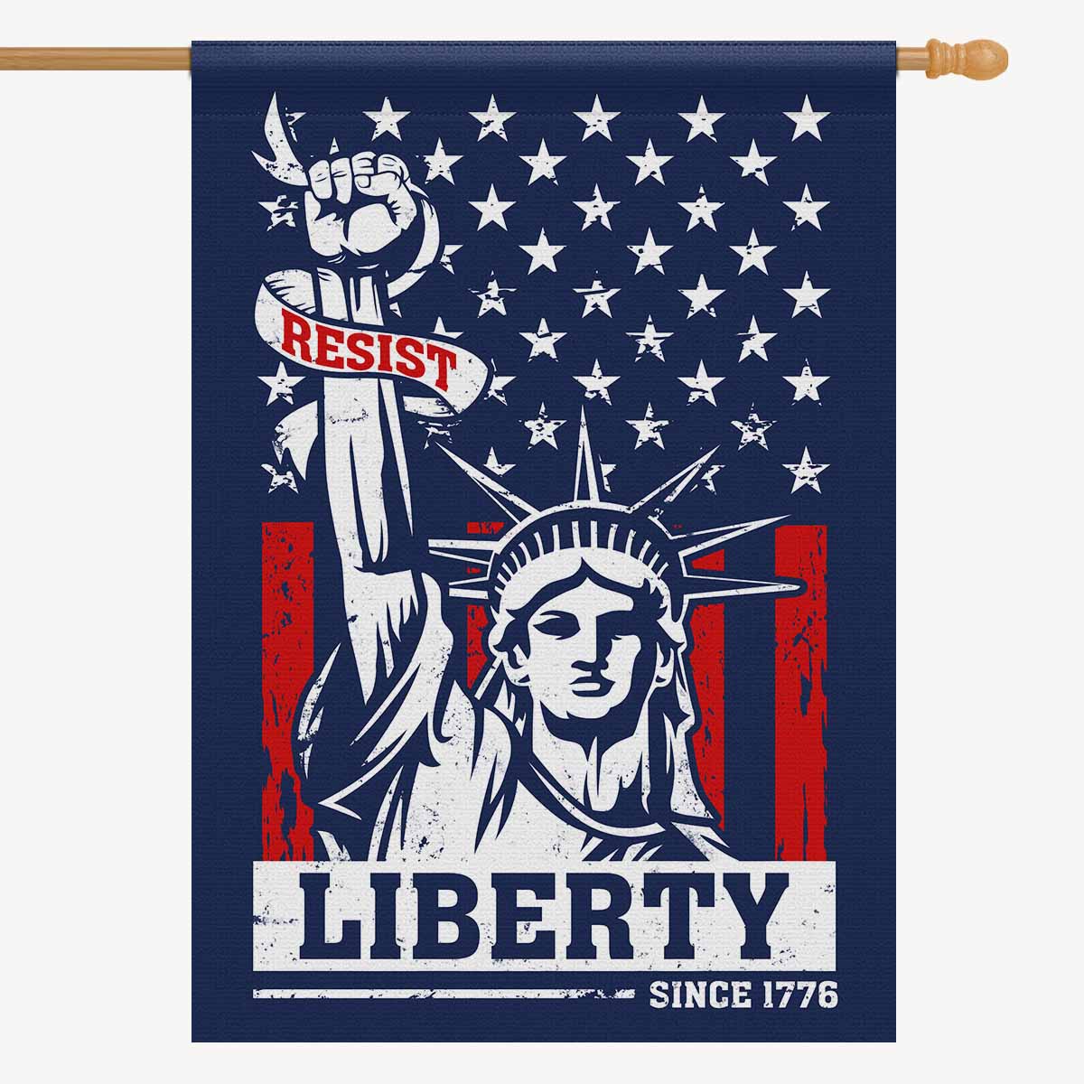 Resist Liberty House Flag Patriotic Statue of Liberty Since 1776 American Freedom Banner