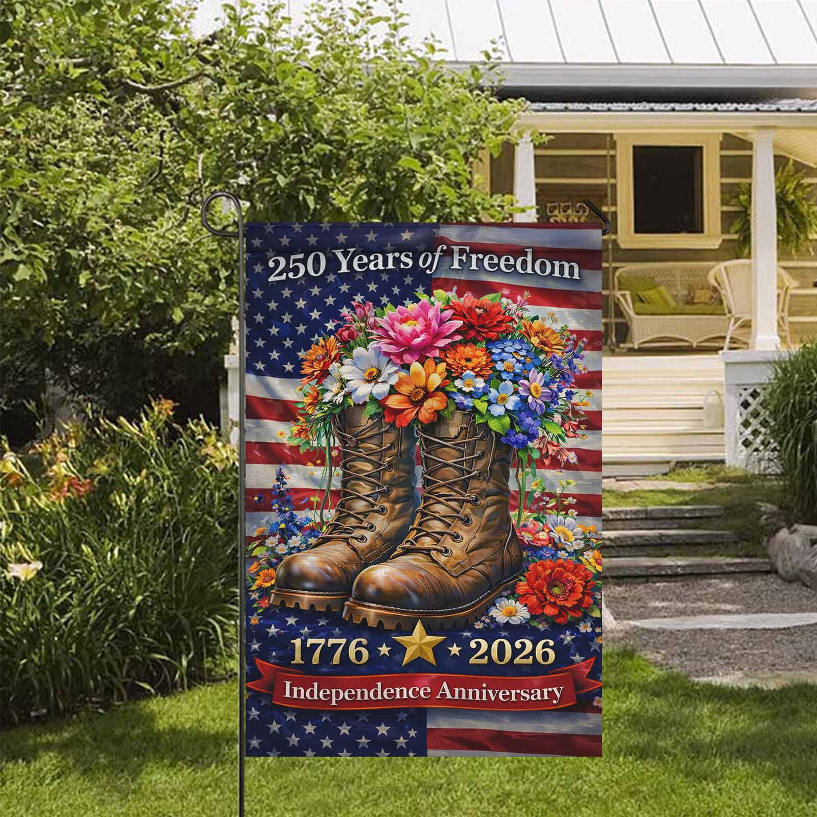 America 250 Garden Flag – Veteran Tribute 1776–2026 Independence Anniversary