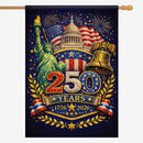 Patriotic USA House Flag America 250 Landmarks 250 Years Outdoor Flag